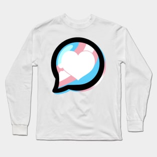 LGBTQ+ Pride Heart Speech Bubble - Transgender Long Sleeve T-Shirt